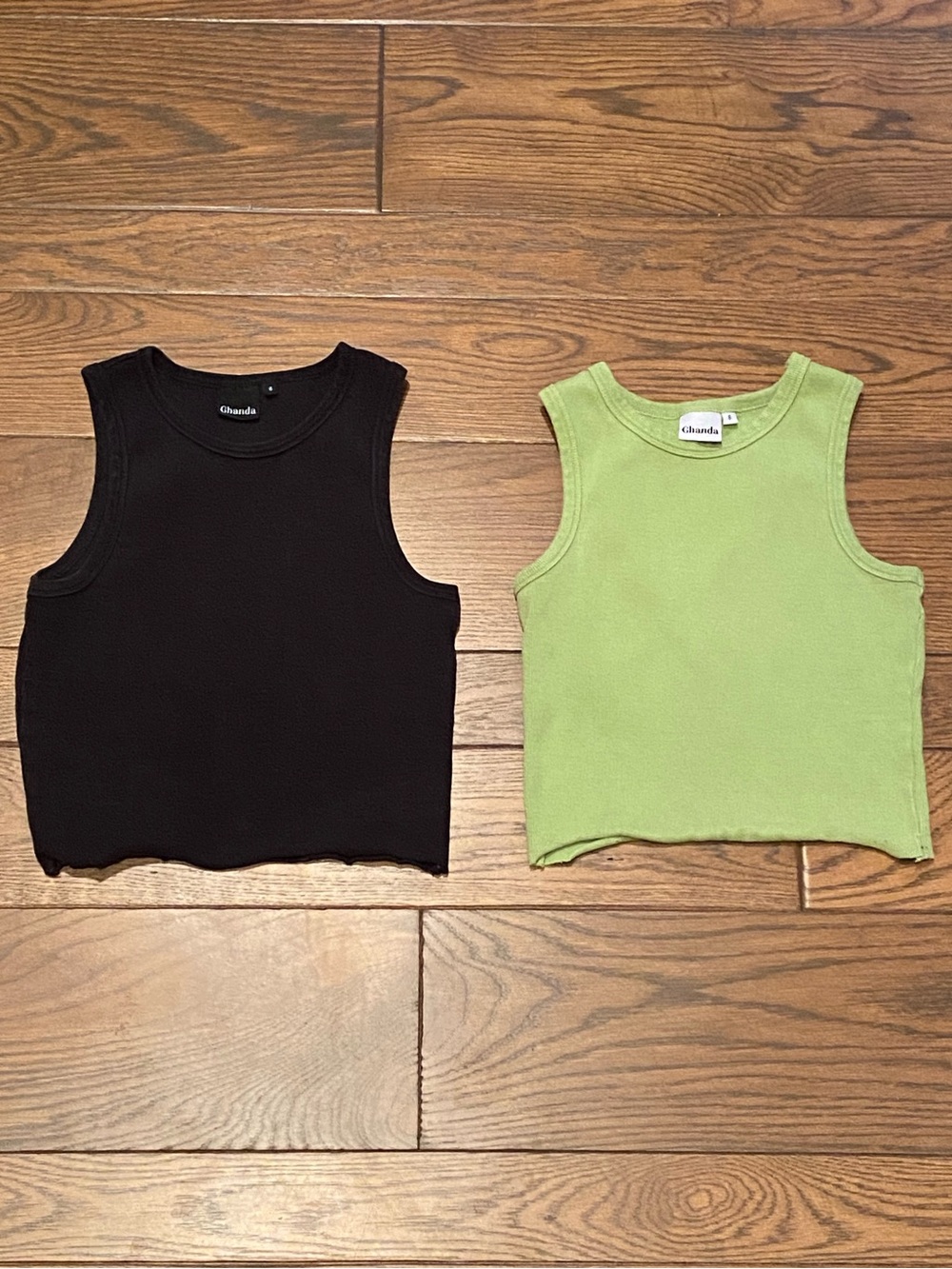 Ribbed Crop Top Bundle — Black and Green